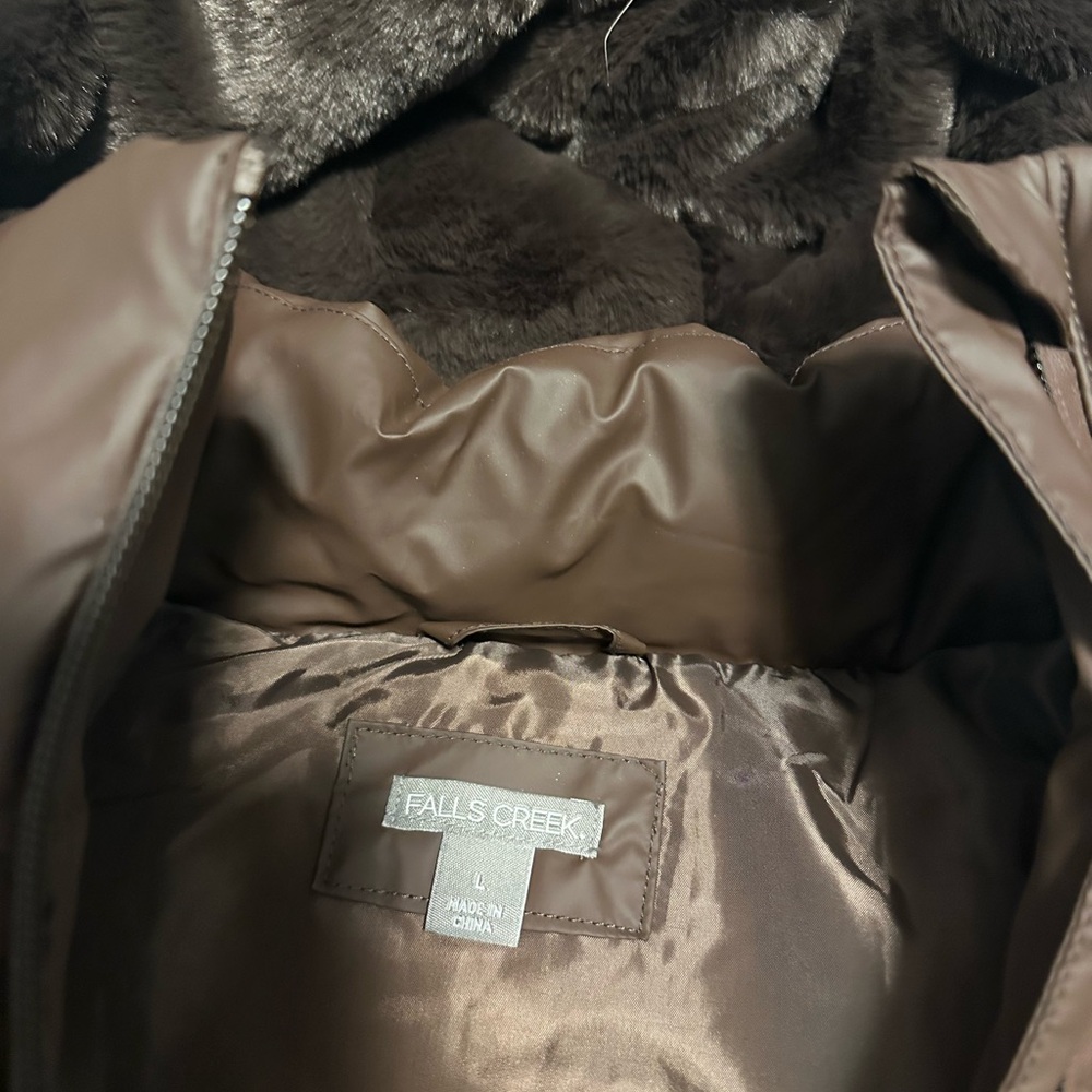 Falls Creek Chocolate Brown Puffer Coat - Picture 2 of 2